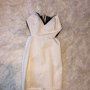 White And Black Lace Mini Dress